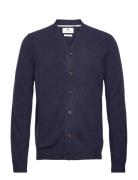 Aksvend Lambswool Cardigan Tops Knitwear Cardigans Navy Anerkjendt