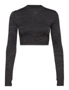 Formknit Seamless Top Sport Crop Tops Long-sleeved Crop Tops Black PUM...