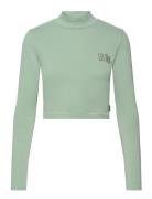 Mini Mock Neck Ls Sport Crop Tops Long-sleeved Crop Tops Green VANS