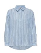 Onltokyo Life Ls Lin Bl St Shirt Pnt Tops Shirts Linen Shirts Blue ONL...