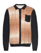 Checker Gradient Bobcat Cardigan Tops Knitwear Cardigans Beige Perciva...