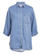 Objframe 3/4 Loose Shirt 132 Tops Shirts Denim Shirts Blue Object