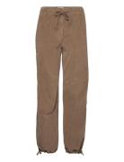 Washed Corduroy Designers Trousers Wide Leg Brown Ganni