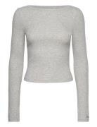 Ease Ribbed Long Sleeve Top Sport T-shirts & Tops Long-sleeved Grey Ai...