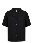 Sc-Ina Tops Shirts Linen Shirts Black Soyaconcept