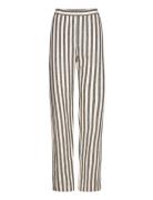 Panos Patterned Linen Structure Bottoms Trousers Linen Trousers Black ...