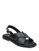 Cross Plain Designers Sandals Flat Black Apair