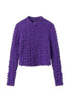 Nlfnunic Ls Crop Top Tops T-shirts Turtleneck Purple LMTD