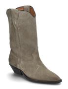 Nikki Suede Shoes Boots Cowboy Boots Grey Pavement