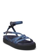 Sandales Denim Chana Designers Sandals Flat Blue Ba&sh