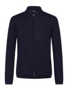 Kaleb Merino Zip Cardigan Tops Knitwear Cardigans Navy J. Lindeberg