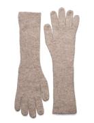 Gloves Long Emma Accessories Gloves Finger Gloves Beige Lindex