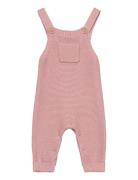 Cotton Knit Dungarees Bottoms Dungarees Pink Mango