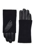 Day Leather Knit Glove Accessories Gloves Finger Gloves Black DAY ET