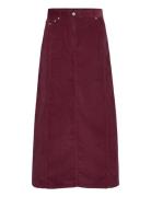 Tjw Fine Cord Maxi Skirt Skirts Maxi Skirts Burgundy Tommy Jeans