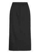 Soft Crepe Midi Pencil Skirt Skirts Knee-length & Midi Skirts Black Ca...