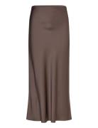 Aubree Satin Maxi Skirt Skirts Maxi Skirts Brown Malina