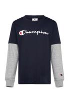 Long Sleeve T-Shirt Sport T-shirts Long-sleeved T-Skjorte Navy Champio...