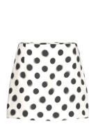 Polka-Dot Satin Mini-Skirt Skirts Short Skirts Cream Mango