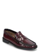 Leather Loafers Shoes Flat Loafers Burgundy Mango