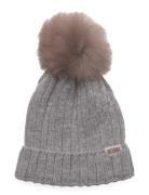 Hat Knit W. Alpaca Pompom Accessories Headwear Hats Winter Hats Grey H...