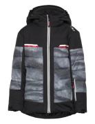 Kid Jacket Snaps Hood Outerwear Snow-ski Clothing Snow-ski Jacket Blac...