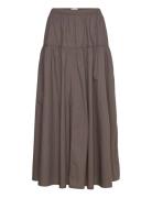 Maxi Cotton Skirt Skirts Maxi Skirts Brown Weekday