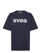 Smaustin Boxy Logo Ss T-Shirt Tops T-Kortærmet Skjorte Navy Svea