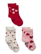 Sock 3 P Sg Christmas Hearts Socks & Tights Socks Multi/patterned Lind...