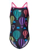 Girl's Arena Balloons Swimsuit Lightdrop Back Blac Badedragt Badetøj B...