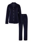 Caroline Velour Pajama Set Pyjamas Nattøj Navy Lexington Home