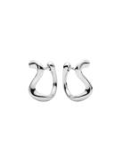 Lotus Huggies Designers Jewellery Earrings Hoops Silver Maria Black