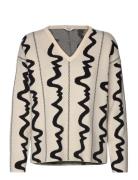 Objray L/S V-Neck Top E Div Tops Knitwear Jumpers Beige Object