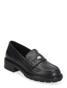 Th Penny Loafer Loafers Flade Sko Black Tommy Hilfiger