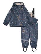 Pu Aop Rain Set Teddy Rec W. Susp10 Outerwear Rainwear Rainwear Sets N...