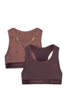 Hmlcarolina Top 2-Pack Night & Underwear Underwear Tops Brown Hummel