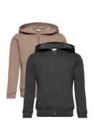 Sweat Jacket W. Hood  Tops Sweatshirts & Hoodies Hoodies Brown Minymo