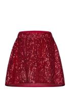 Skirt Sequins Skater Skirts Short Skirts Red Lindex