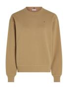 Reg Flag On Chest Swtshrt Tops Sweatshirts & Hoodies Sweatshirts Beige...