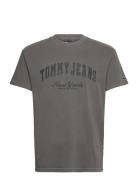 Tjm Reg Vintage Varsity Tee Tops T-Kortærmet Skjorte Grey Tommy Jeans