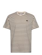 Wwace Stripe Tops T-Kortærmet Skjorte Cream Double A By Wood Wood