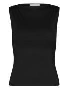 Boatneck Sleeveless Top Tops T-shirts & Tops Sleeveless Black Weekday