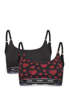 Twin Bralette Design Lingerie Bras & Tops Soft Bras Bralette Black HUG...