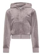 Diamante Zip Through Hoodie Tops Sweatshirts & Hoodies Hoodies Grey Ju...