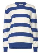 Eco Wool Stripe Kasey Sweater Tops Knitwear Jumpers Blue Mads Nørgaard