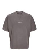 Jcokinetic Dyed Tee Ss Crew Neck Jnr Tops T-Kortærmet Skjorte Grey Jac...