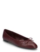 Leather Ballet Flats Ballerinasko Ballerinaer Burgundy Mango