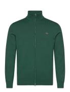 Casual Cotton Zip Cardigan Tops Knitwear Full Zip Jumpers Green GANT
