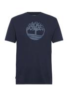 Tree Logo Short Sleeve Tee Tops T-Kortærmet Skjorte Navy Timberland