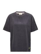 Akvillads Corduroy S/S Tee Tops T-shirts & Tops Short-sleeved Navy Ane...